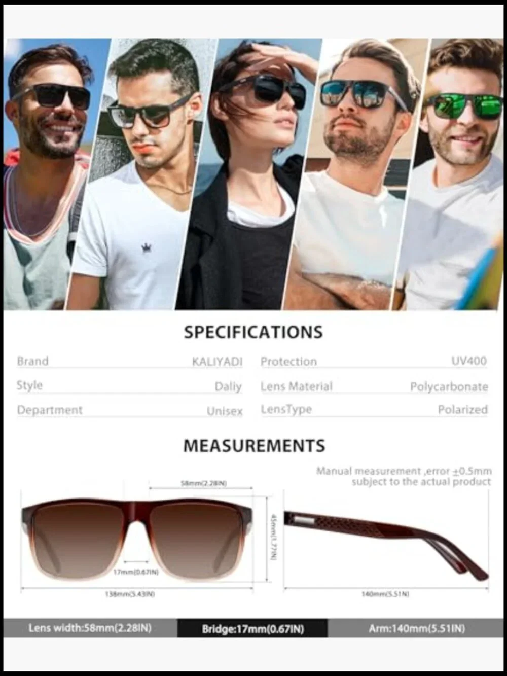 Polarized Sunglasses with UV400 Protection for Driving Fishing Golf – 3 Pack